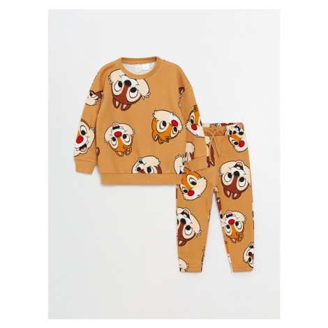 LC Waikiki Crew Neck Chip'n Dale Printed Baby Boy Sweatshirt and Sweatpants