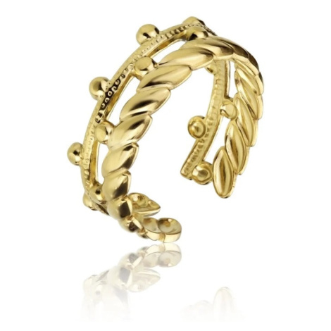 Marc Malone Otevřený pozlacený prsten Vivian Gold Ring MCR23006G