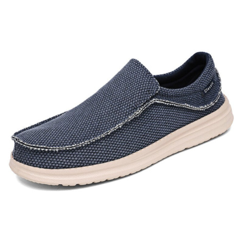 Prodyšné plátěné mokasíny pánské canvas nasazovací boty MIXI FASHION