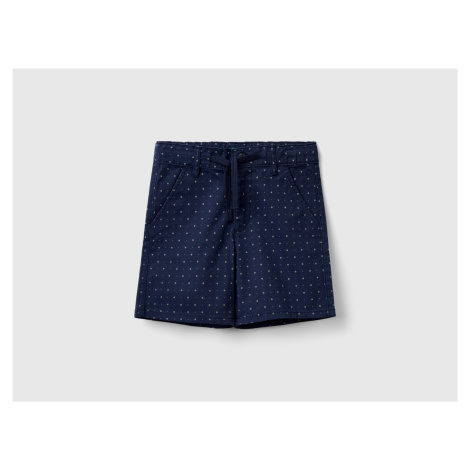 Benetton, Micro Patterned Shorts With Drawstring United Colors of Benetton