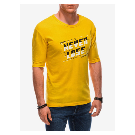 Žluté pánské tričko s potiskem Edoti