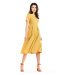 Romantické dámské šaty žluté barvy s rozšířenou sukní