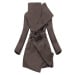 Minimalistický dámský kabát v chladné hnědé barvě (747art)