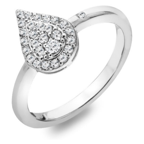 Hot Diamonds Elegantní stříbrný prsten s diamantem a topazy Glimmer DR255