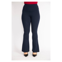 Şans Women's Navy Blue Plus Size Wide Leg Leggings