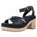 Tommy Hilfiger INTERLACE MID HEEL SA Modrá