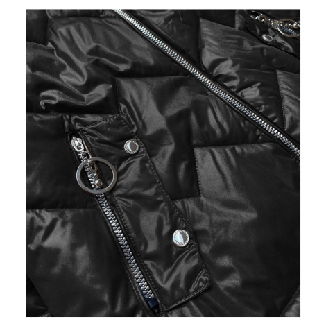 černo/modrá dámská bunda s kapucí (BH2003) BH FOREVER