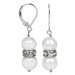 JwL Luxury Pearls Elegantní náušnice s pravými bílými perlami a krystaly JL0278