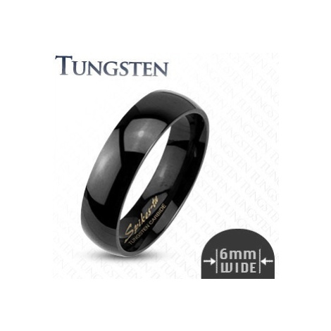 Wolframový hladký černý prsten, 6 mm Šperky eshop