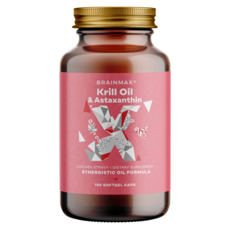 BrainMax Krill Oil s astaxanthinem, 500 mg, 100 softgel kapslí