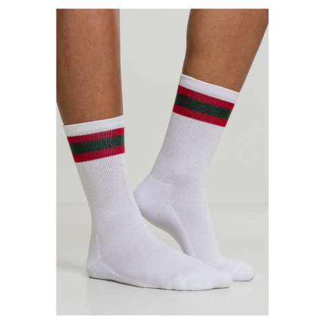 Ponožky Stripy Sport 2-Pack bílá/ervená/zelená Urban Classics