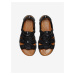 Černé pánské kožené sandály Keen