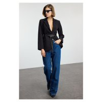 Trendyol Black Belted Woven Blazer Jacket