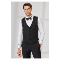 ALTINYILDIZ CLASSICS Men's Black Slim Fit Slim Fit V Neck Classic Vest