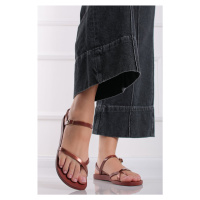 Hnědé gumové nízké sandály Fashion VIII