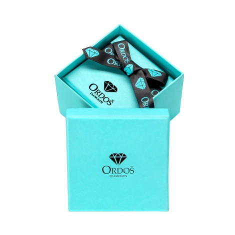 Dárková krabička na diamantové šperky - tyrkysová s logem a černou mašlí, čtvercová Šperky eshop