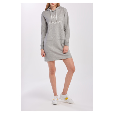 ŠATY GANT LOCK UP HOODIE DRESS šedá