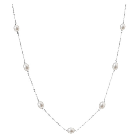 Evolution Group Perlový náhrdelník z pravých říčních perel bílý 22016.1