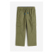 H & M - Keprové kalhoty cargo - zelená