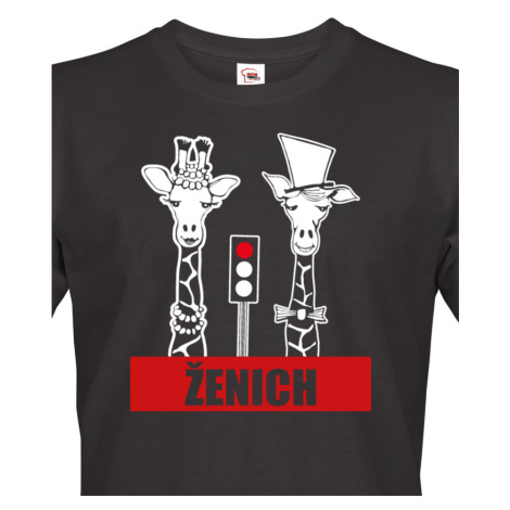 Pánské tričko pro ženicha s žirafami na rozlučku se svobodou BezvaTriko
