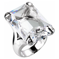 Evolution Group Stříbrný prsten s krystaly Swarovski bílý 35804.1