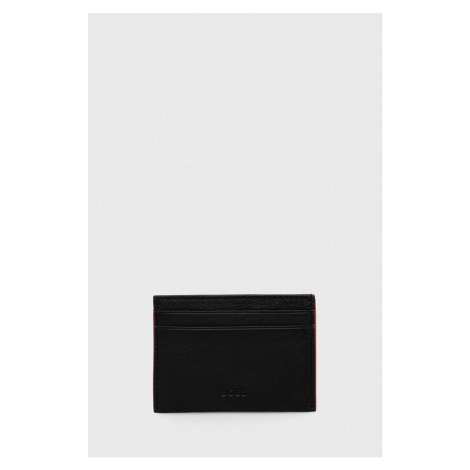 Kožené pouzdro na karty BOSS černá barva Hugo Boss