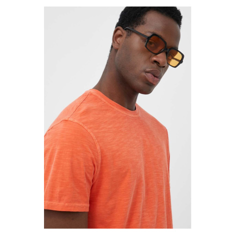 Bavlněné tričko United Colors of Benetton oranžová barva