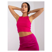 FUCHSIOVÝ ŽEBROVANÝ CROP TOP MARGO --FUCHSIA PINK Tmavě růžová