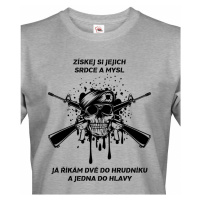 Pánské army triko Dvě do hrudníku a jedna do hlavy - ideální pro military