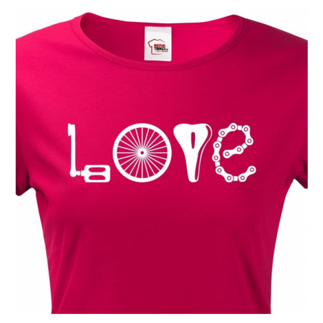 Dámské tričko pro cyklistky s potiskem LOVE BezvaTriko