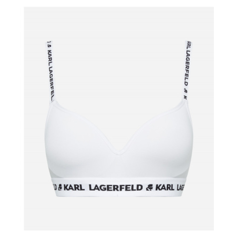 Spodní prádlo karl lagerfeld logo padded bra bílá