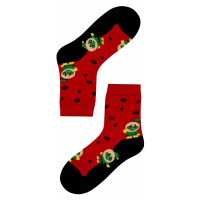Veselé dámské ponožky vánoční motiv červená