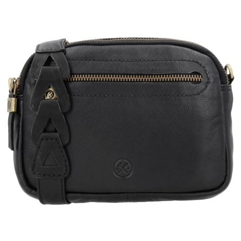 Hide & Stitches Černá kožená crossbody kabelka "Molly"
