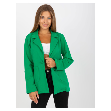 Zelená tepláková bunda se zapínáním RUE PARIS Fashionhunters