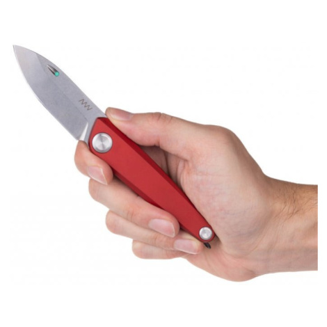 Zavírací nůž Z050 ANV® - barva rukojeti: červená, šedá čepel - Stone wash