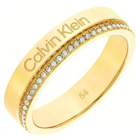 Calvin Klein Pozlacený prsten s krystaly Minimal Linear 35000201