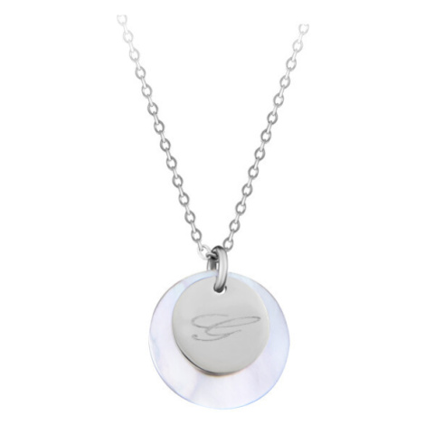 Troli Elegantní ocelový náhrdelník s přívěsky písmeno "G"