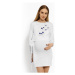 Be MaaMaa Elegantní těhotenské šaty, tunika s výšivkou a stuhou - bílé , vel.