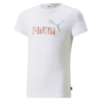 Puma ESSENTIALS+BLOOM LOGO TEE Dívčí triko, bílá, velikost