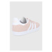 Semišové boty adidas Originals Gazelle H01512 růžová barva, na plochém podpatku
