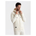 BASIC men's cotton sweatshirt set unbuttoned sweatshirt + joggers - cream V5 Z86