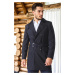 PLT8321 DEWBERRY MEN'S OVERCOAT-PLAIN NAVY BLUE