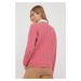 Vlněný svetr United Colors of Benetton růžová barva, hřejivý