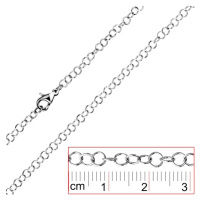 Ocelový řetízek - jednoduchá kruhová očka - Tloušťka: 0,8 mm