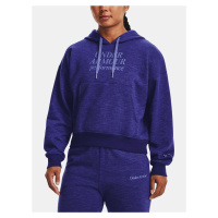 Under Armour Mikina Essential Script Hoodie-BLU - Dámské