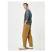 Koton Boyfriend Trousers Washed Buttoned with Pocket Detail