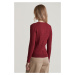 SVETR GANT STRETCH COTTON CABLE CARDIGAN PLUMPED RED