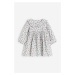 H & M - Bavlněné šaty's límečkem - bílá