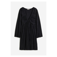 H & M - Plisované žerzejové šaty - černá
