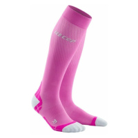 CEP WP207Y Compression Tall Socks Ultralight Pink/Light Grey II Běžecké ponožky